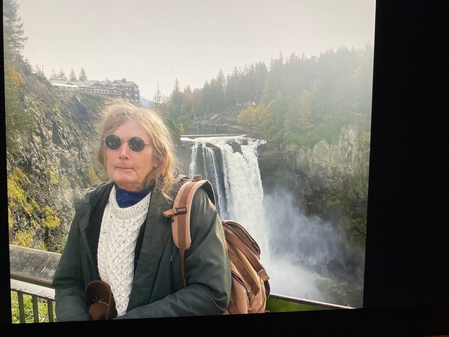 At Snoqualmie  Falls , eastern Washington State , about 260 ft. high.  Another awe inspiring location in nature.